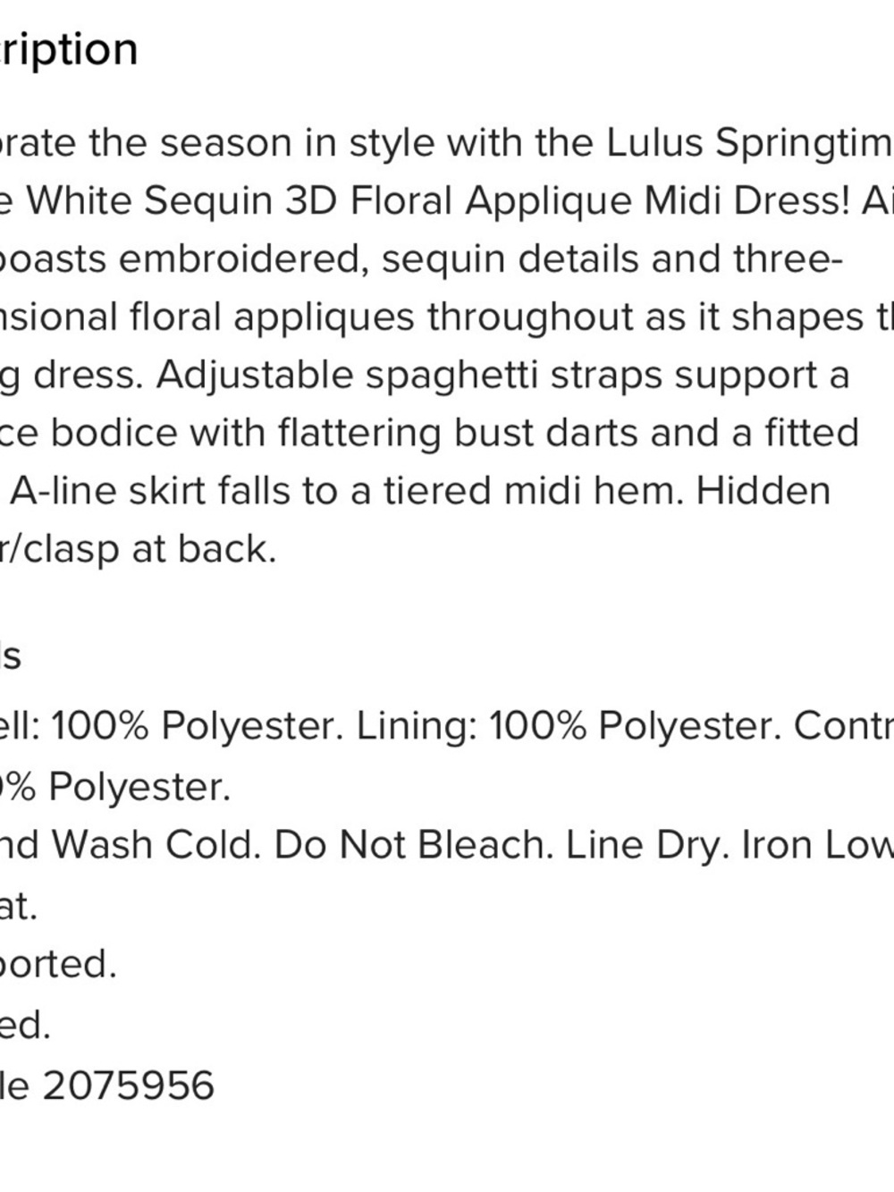 Lulu's Springtime Soiree White Sequin 3D Floral Applique Midi Dress - Picture 5 of 10